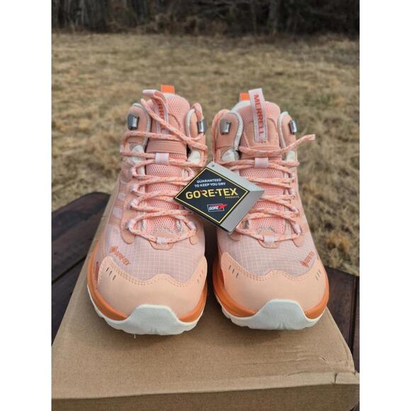 Merrell Shoes - Merrell Moab Speed 2 Mid GORE-TEX Hiking Boots for Ladies - Peach - 7M Womens